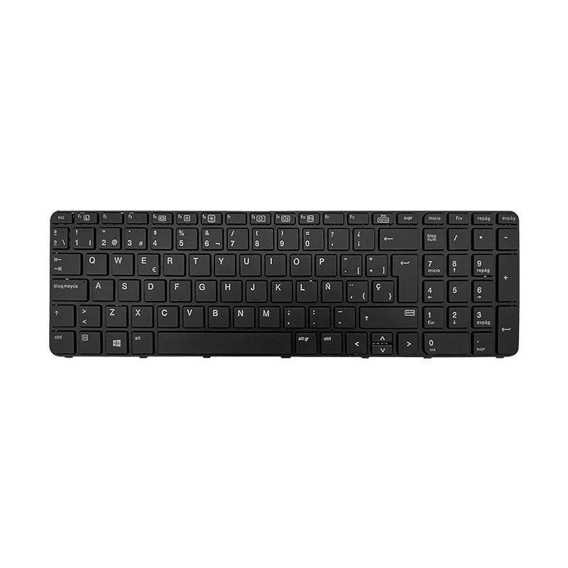 Teclado para portátil HP 450-G3 650-G2 470-G3 NSK-CZ0BC Español Con Marco Negro-HP-TEC-H-450-G3-N-S