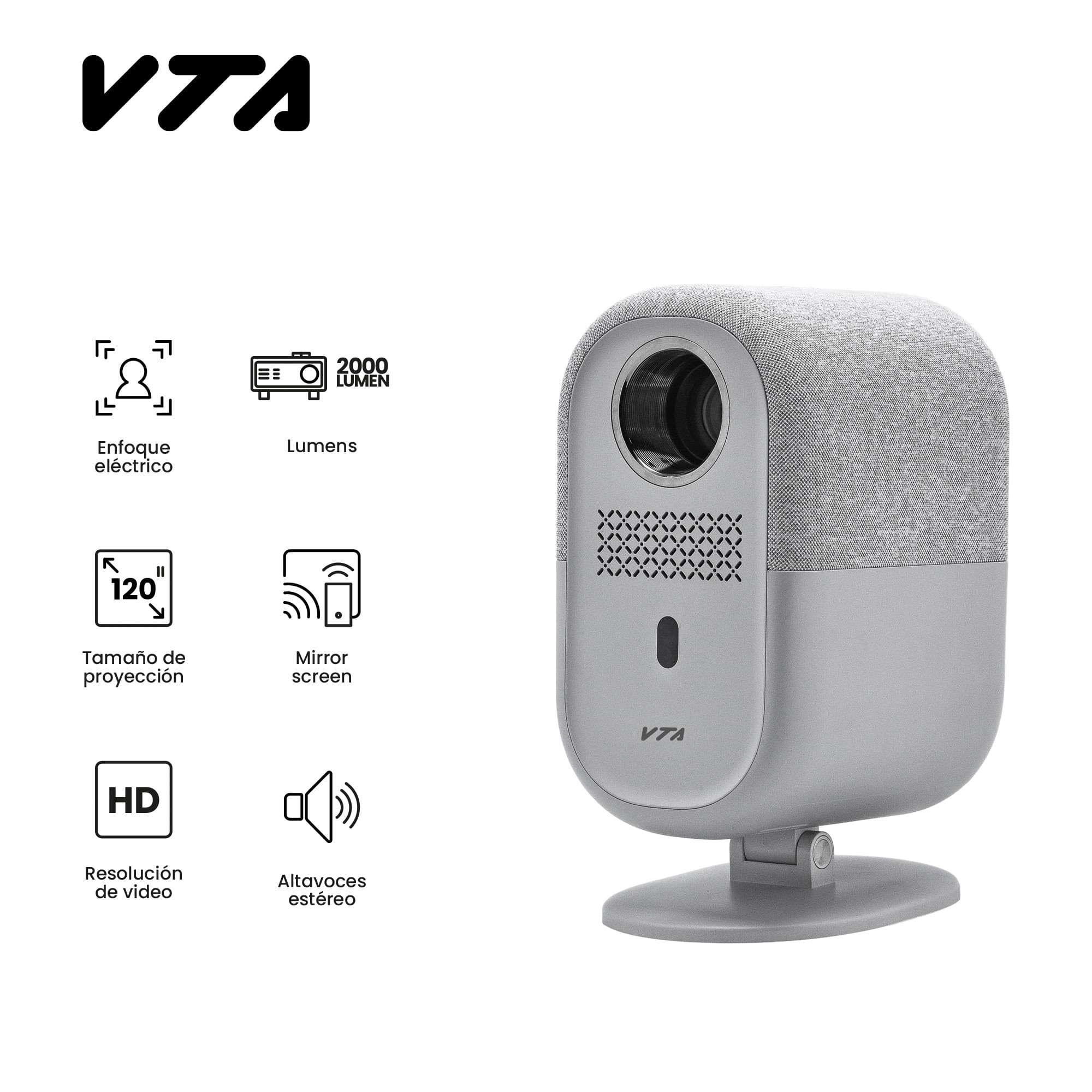 Proyector Vta-70351 Sistema Android 9 De 2000 Lumenes Proyección Hasta 120"MORE PRODUCTSVTA-70351