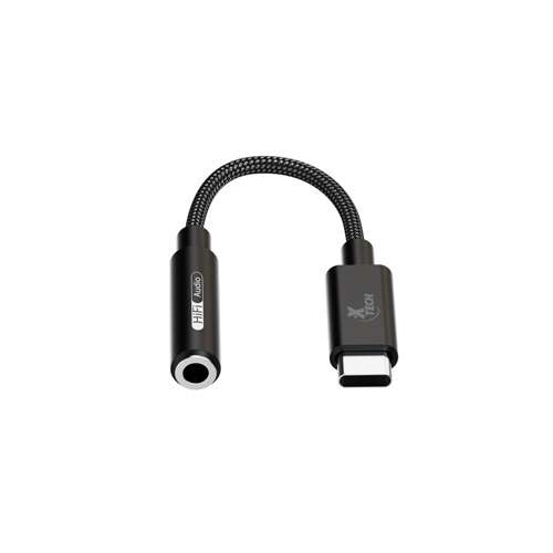 Xtech XTC-509 Xtech - Headphone Jack Adapter - 24 pin USB-C - 3.5mm TRRS - 10 cm - Black - USB-C (M) to 3.5 mm(f) XTC-509