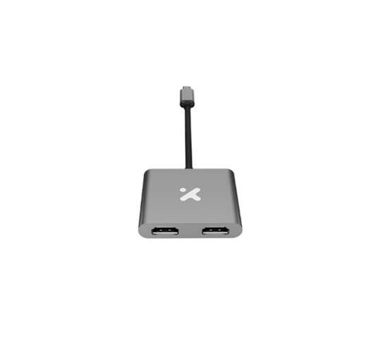 Xtech XTC-548 Xtech - Video adapter - USB Type C - Dual HDMI - Metal silver - 4K XTC-548