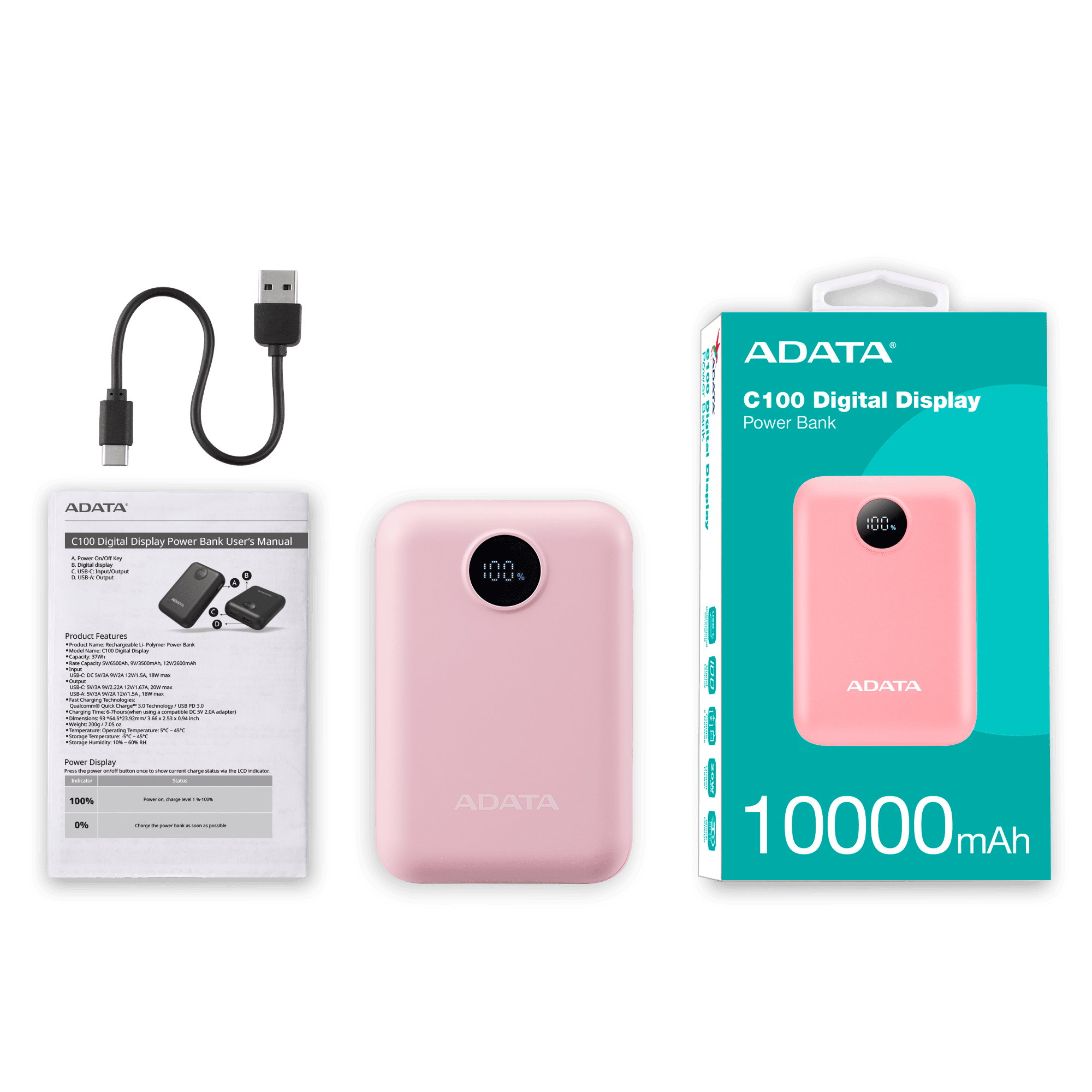 Power Bank C100 Negra AdataADATAPC10022-12BK