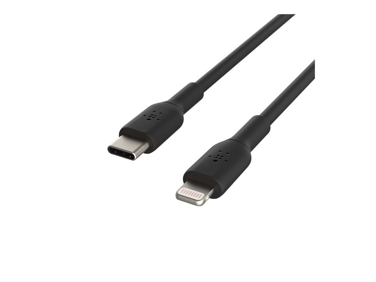 Belkin CAA003bt1MBK Belkin BoostCharge - Cable Lightning - 24 pin USB-C macho a Lightning macho - 1 m - negro - suministro de potencia USB (18W)